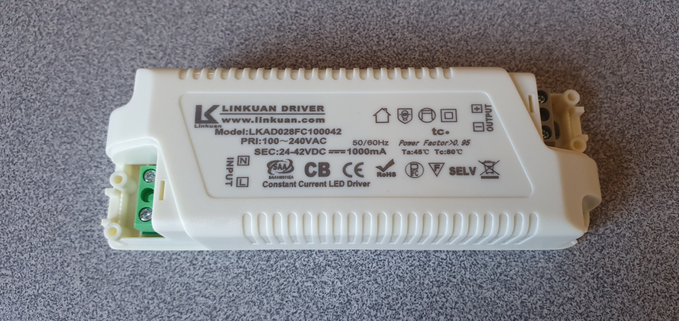 LED Driver LKAD028F Constant Current 90-264Vac in 24-42Vdc 1000mA