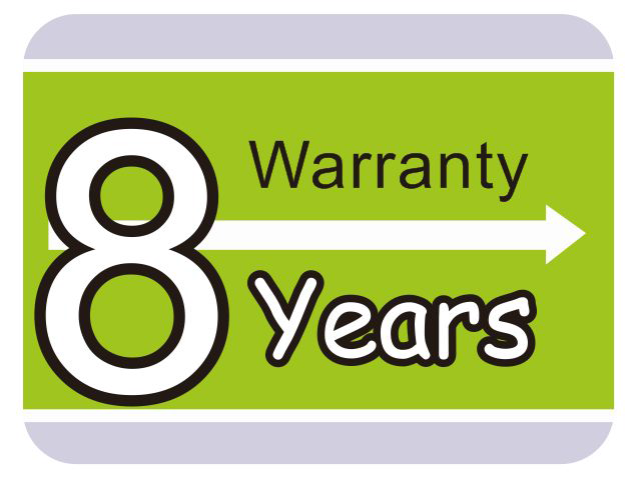 8 year warranty