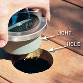 Solar deck lights are easy to install and available from Eco Industrial Supplies